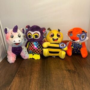 A&A Global Industries Plush Stuffed Animals Lot Of 4 Cow Bee Fox Owl Unicorn New
